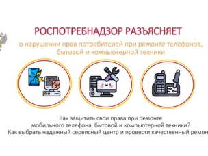 Роспотребнадзор информирует о правах потребителей при ремонте телефонов, бытовой и компьютерной техники